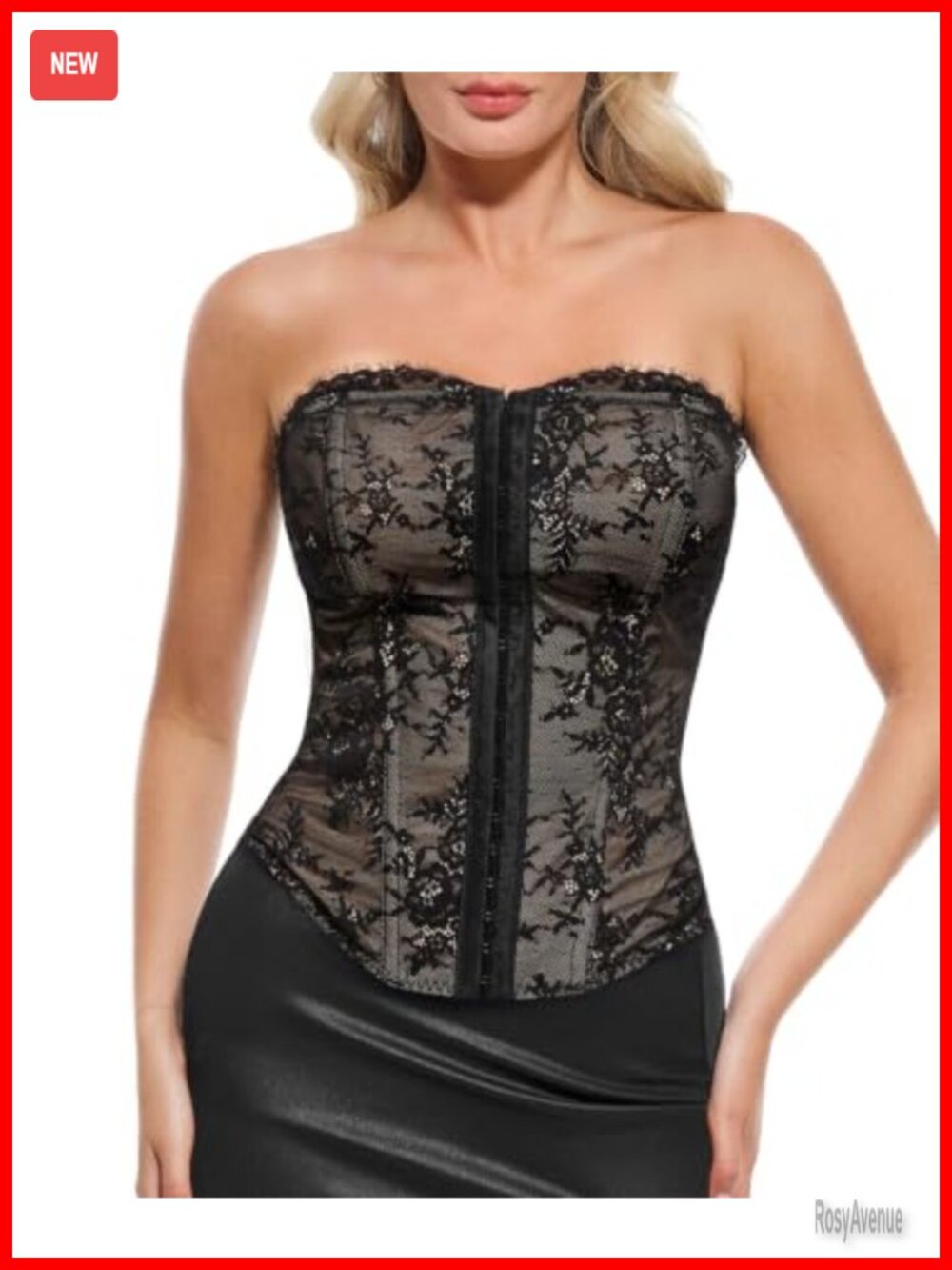 Lace Corset Top Shapewear Bustier Tank with Detachable Straps